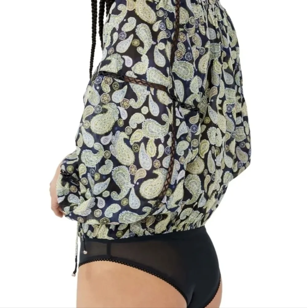 Free People Sundown Paisley Cotton Bodysuit size XS - Picture 2 of 5